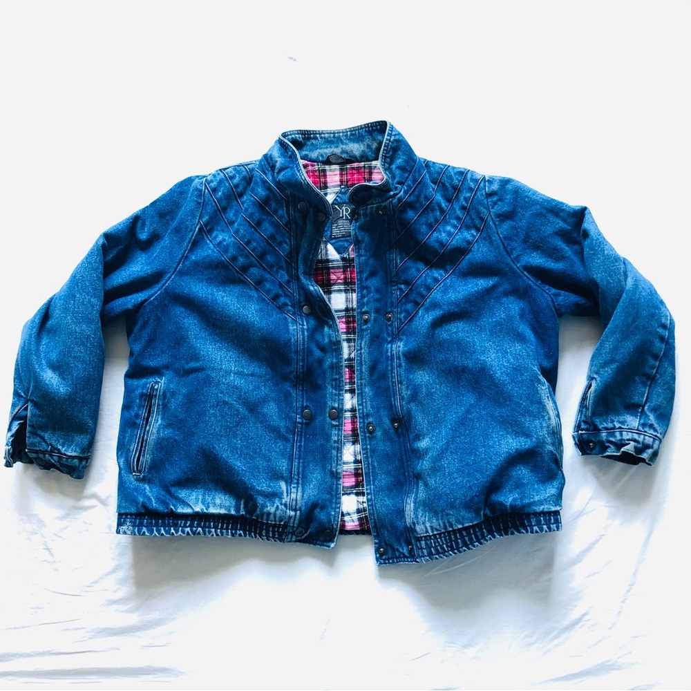 Vintage Denim Plaid Jacket